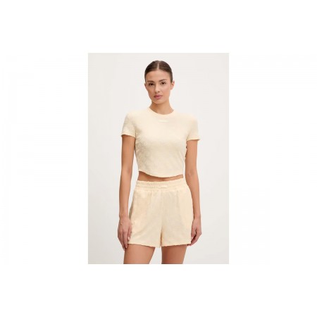 Guess Peony And 4G Logo Crop Top Κοντομάνικο Γυναικείο 