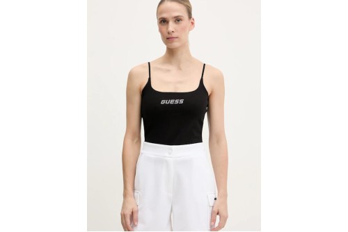 Guess Rhinestone Logo Μπλούζα Αμάνικη Γυναικεία (V5GP22J1314 JBLK)