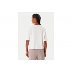 Guess Boxy Logo Γυναικείο Κοντομάνικο T-Shirt Εκρού