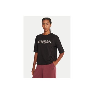 Guess Boxy Logo T-Shirt Γυναικείο (V5YI02I3Z14 JBLK)