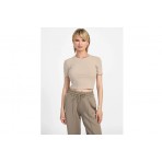 Guess Ribbed T-Shirt Crop Γυναικείο (V5YP08K8RT2 G1DR)