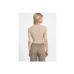 Guess Ribbed T-Shirt Crop Γυναικείο (V5YP08K8RT2 G1DR)