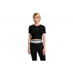 Guess Ribbed T-Shirt Crop Γυναικείο (V5YP08K8RT2 JBLK)