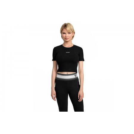 Guess Ribbed T-Shirt Crop Γυναικείο 
