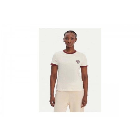 Guess Greta Active Γυναικείο Κοντομάνικο T-Shirt Εκρού
