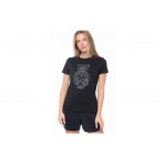 Guess Romy Γυναικείο Κοντομάνικο T-Shirt Μαύρο, Ασημί
