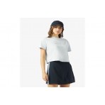 Guess Boxy Logo Γυναικείο Κοντομάνικο Cropped T-Shirt Σιέλ