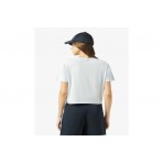 Guess Boxy Logo Γυναικείο Κοντομάνικο Cropped T-Shirt Σιέλ