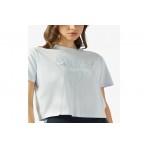 Guess Boxy Logo Γυναικείο Κοντομάνικο Cropped T-Shirt Σιέλ