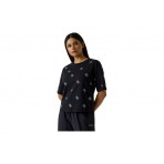 Guess Silvy 4G Rhinestones Γυναικείο Κοντομάνικο T-Shirt Μαύρο, Ασημί