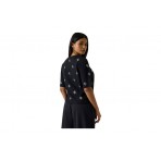 Guess Silvy 4G Rhinestones Γυναικείο Κοντομάνικο T-Shirt Μαύρο, Ασημί