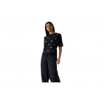 Guess Silvy 4G Rhinestones Γυναικείο Κοντομάνικο T-Shirt Μαύρο, Ασημί