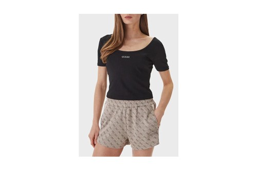Guess Embroidered Logo T-Shirt Γυναικείο (V6GP04K2969 JBLK)