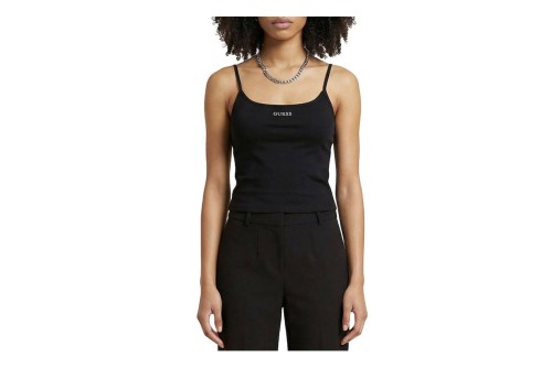 Guess Rib-Knit Μπλούζα Αμάνικη Γυναικεία (V6GP18K3470 JBLK)