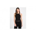 Guess Nat Rib Bra Γυναικείο Αμάνικο Top Μαύρο