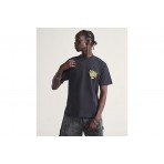 Vans Scratched Records Ανδρικό Κοντομάνικο T-Shirt Μαύρο, Λεμονί