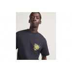 Vans Scratched Records Ανδρικό Κοντομάνικο T-Shirt Μαύρο, Λεμονί
