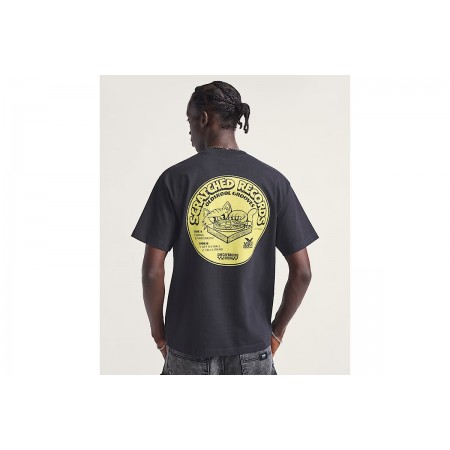 Vans Scratched Records Ανδρικό Κοντομάνικο T-Shirt Μαύρο, Λεμονί
