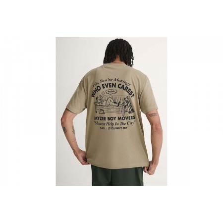 Vans Moving Co Ανδρικό Κοντομάνικο T-Shirt Λαδί