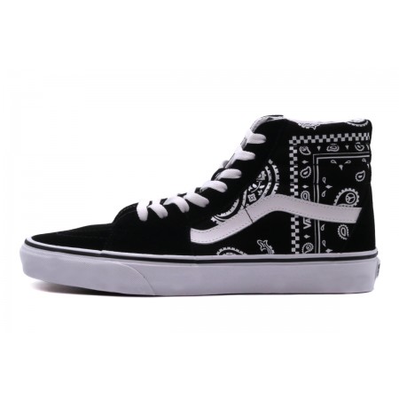 Vans Sk8-Hi Ανδρικά Sneakers Μποτάκια Μαύρα, Λευκά