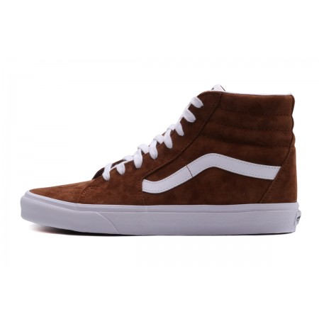 Vans Sk8-Hi Ανδρικά Sneakers Μποτάκια Καφέ, Λευκά