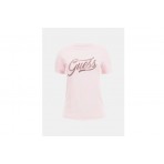 Guess Γυναικείο Κοντομάνικο T-Shirt Ροζ