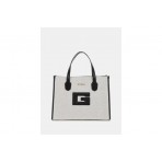 Guess G Status Logo-Script Detail Τσάντα Ώμου - Χειρός Μπεζ, Μαύρη