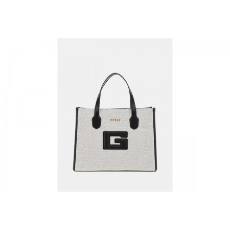 Guess G Status Logo-Script Detail Τσάντα Ώμου - Χειρός Μπεζ, Μαύρη