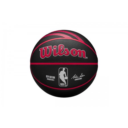 Wilson Chicago Bulls Μπάλα Μπάσκετ Μαύρη, Κόκκινη, Λευκή