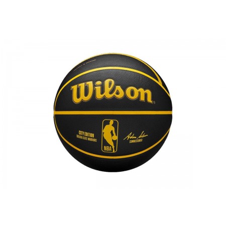 Wilson Golden State Warriors Μπάλα Μπάσκετ Μαύρη, Κίτρινη