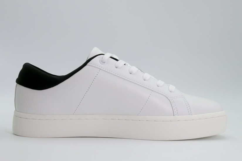 Calvin Klein Ανδρικά Δερμάτινα Sneakers Λευκά, Μαύρα
