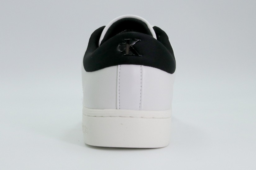Calvin Klein Ανδρικά Δερμάτινα Sneakers Λευκά, Μαύρα