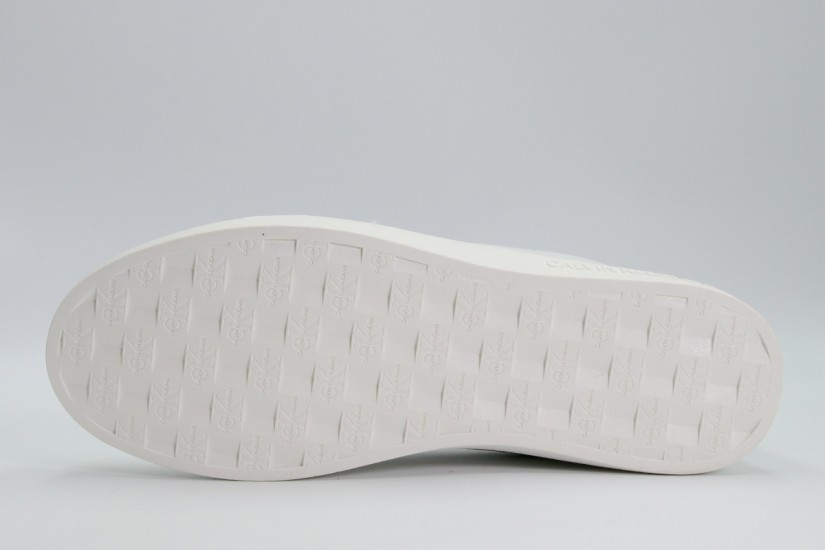 Calvin Klein Ανδρικά Δερμάτινα Sneakers Λευκά, Μαύρα