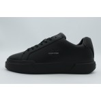 Calvin Klein Leather Signature Logo Ανδρικά Sneakers Μαύρα