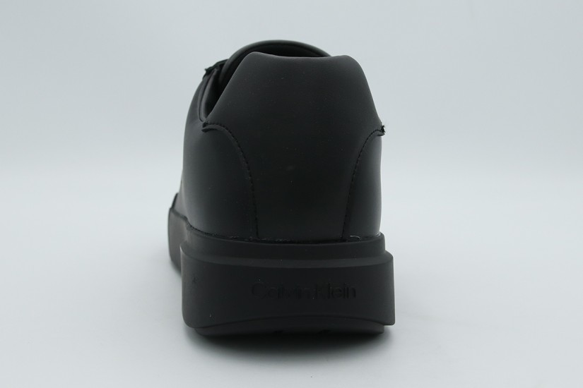 Calvin Klein Leather Signature Logo Ανδρικά Sneakers Μαύρα