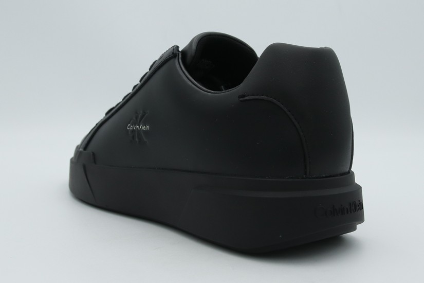 Calvin Klein Leather Signature Logo Ανδρικά Sneakers Μαύρα