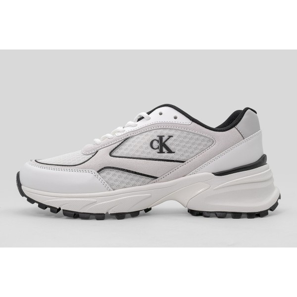 Calvin Klein Leather And Breathable Mesh Sneakers (YM0YM01379 01W)