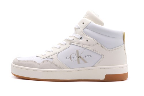 Calvin Klein Basket Cupsole Mid Lth Mono Sneakers (YW0YW00877 02X)