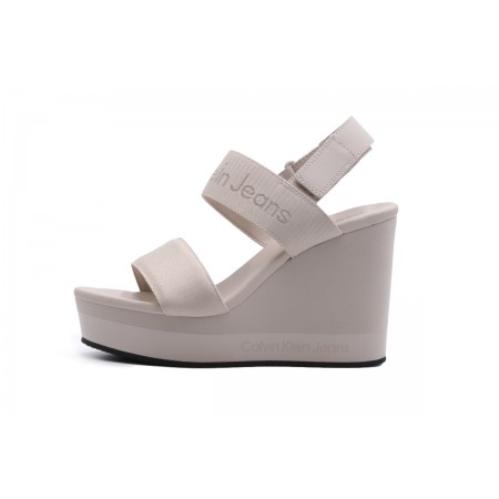 Calvin Klein Wedge Γυναικεία Παπούτσια Πλατφόρμες Μπεζ