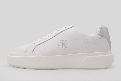 Calvin Klein Avenue Leather Silver Tab Sneakers (YW0YW01948 0LC)