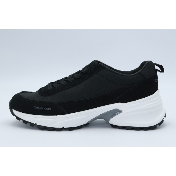 Calvin Klein Suede And Emblem Logo Nylon Trainers Sneakers (YW0YW01995 01O)