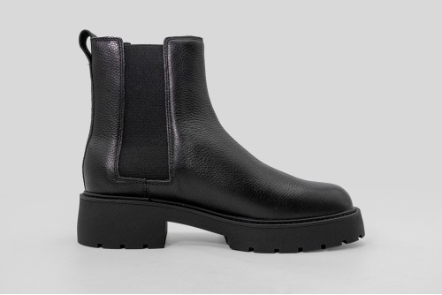 Calvin Klein Leather Chunky Square Toe Chelsea Μποτάκια Μόδας (YW0YW02072 BEH)