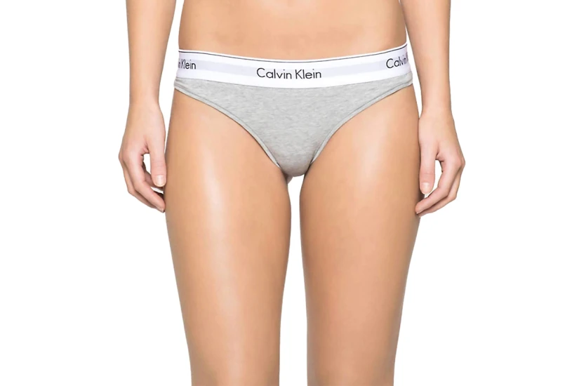 Calvin Klein Modern Cotton Γυναικείο Εσώρουχο String Γκρι, Λευκό