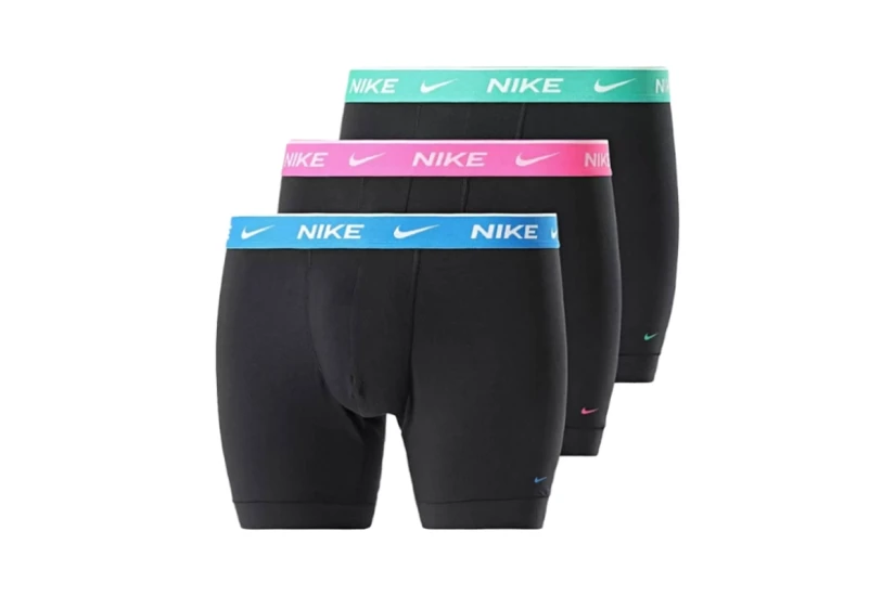 Nike Everyday Cotton Stretch Ανδρικά Boxer Εσώρουχα Μαύρα 3 Τεμάχια