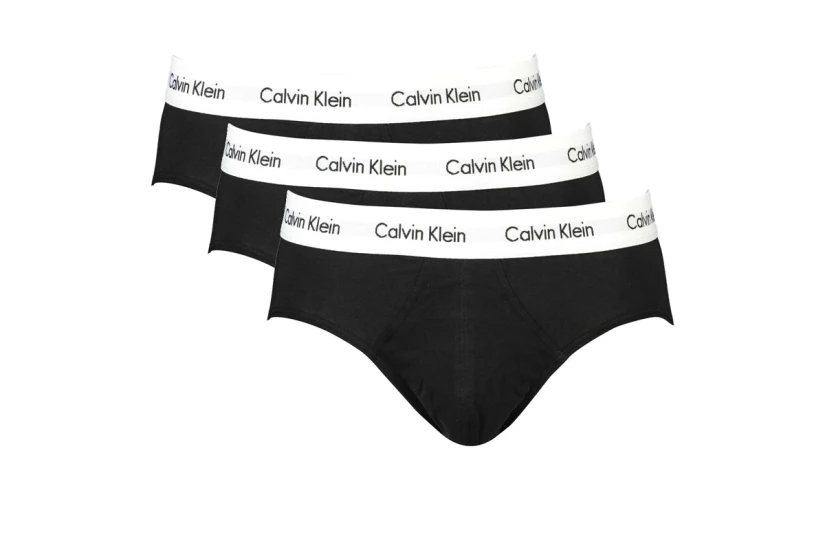 Calvin Klein Cotton Stretch Ανδρικά Εσώρουχα Σλιπ Μαύρα 3 Τεμάχια