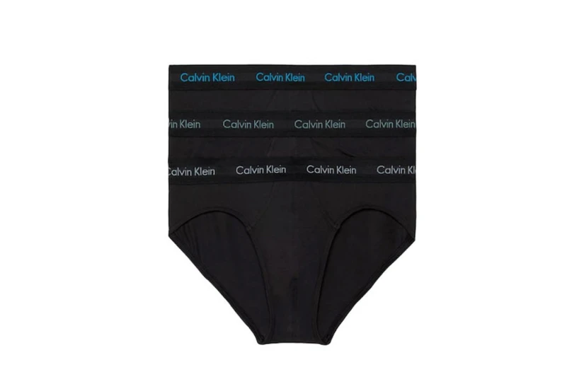 Calvin Klein Cotton Stretch Ανδρικά Εσώρουχα Σλιπ Μαύρα 3 Τεμάχια