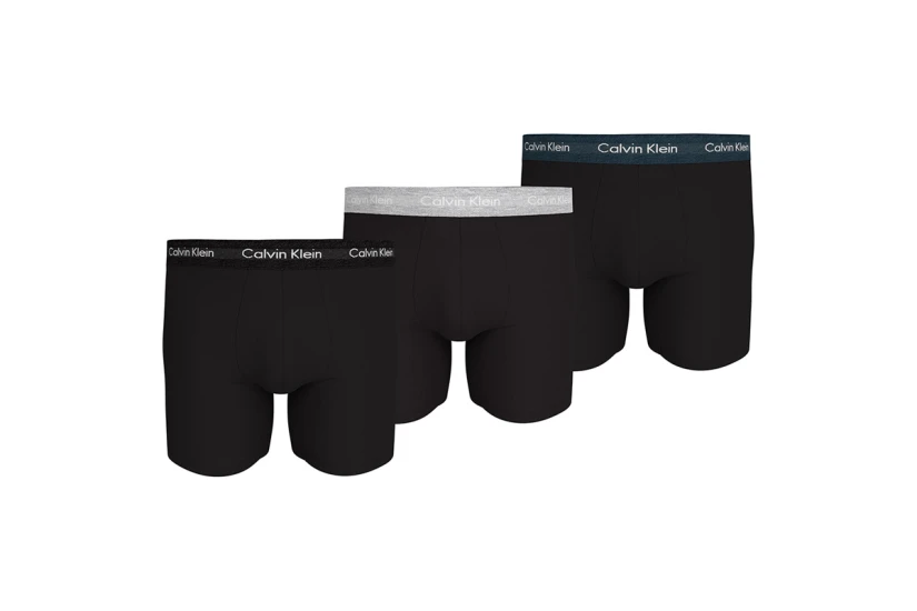 Calvin Klein COTTON STRETCH Ανδρικά Μπόξερ Εσώρουχα 3 Τεμάχια Μαύρα