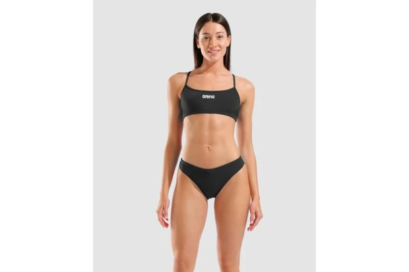 Arena Bandeau Solid Γυναικείο Μαγιό Bikini Μαύρο, Λευκό