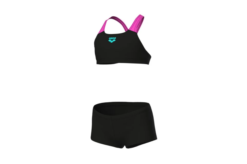 Arena Solid Παιδικό Μαγιό Bikini Μαύρο, Φούξια