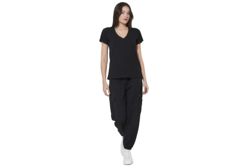 Body Action Poly Stretch Cargo Παντελόνι Φόρμας Γυναικείο (021623 BLACK-1)